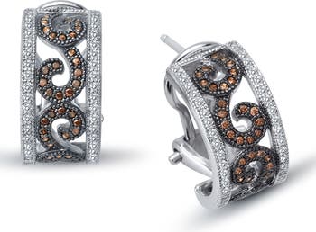 Серьги-кольца Huggie из стерлингового серебра с платиновым покрытием и имитацией бриллиантов LaFonn