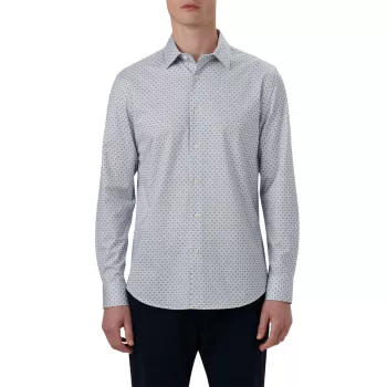 Рубашка с длинными рукавами и геометрическим узором Ooohcotton Tech James BUGATCHI