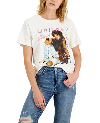 Juniors' Cotton Whitney Houston Graphic T-Shirt Grayson Threads Black