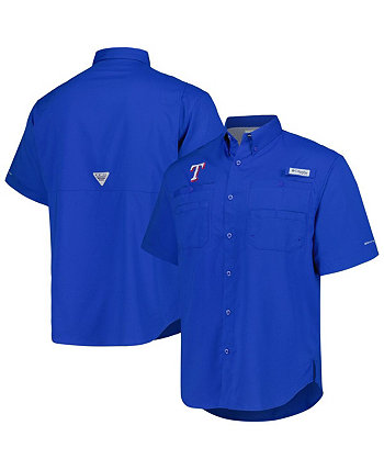 Men's Royal Texas Rangers Tamiami Omni-Shade Button-Down Shirt Columbia