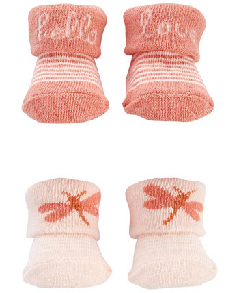 Пинетки-носки с манжетами для новорожденных девочек, упаковка из 2 шт. Carter's