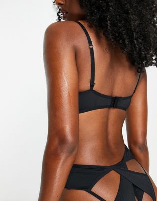 Cosmogonie Exclusive high leg brief with open back cut out detail in black - BLACK Cosmogonie