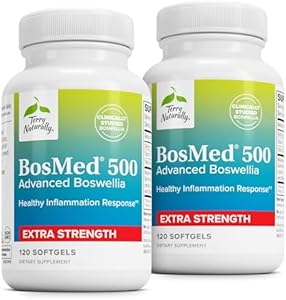 Terry Naturally BosMed 500 Extra Strength - 120 Softgels (Мягкие капсулы) - Advanced Boswellia Supplement - Supports a Healthy Inflammation Response - Non-GMO, Halal, Gluten Free - 120 Servings (Порции) Terry Naturally