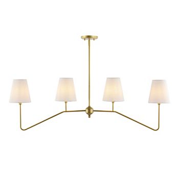 Signe 47.5" 4-light Classic Minimalist Iron Linear Led Pendant, Gold Painting Jonathan Y Designs