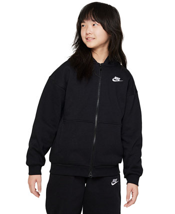Спортивная одежда Большой флисовый худи с молнией во всю длину для клуба девочек Nike