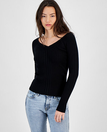Женский свитер Allie в рубчик с V-образным вырезом GUESS