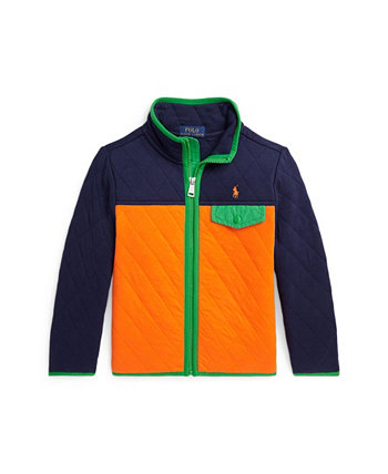 Стеганая куртка двойной вязки с цветными блоками для малышей и маленьких мальчиков Polo Ralph Lauren