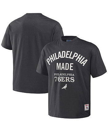 Мужская футболка оверсайз-тяжелого веса NBA x Anthracite Philadelphia 76ers Staple