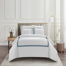 Chic Home Lewiston Navy 7-pc. Hotel Inspired Embroidery Duvet Set with Shams Chic Home