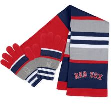 Женская одежда Erin Andrews Boston Red Sox, комплект из перчаток и шарфа в полоску Unbranded