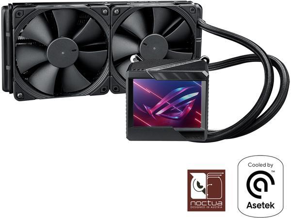 ASUS ROG Ryujin II 240 RGB all-in-one liquid CPU cooler 240mm Radiator (3.5" color LCD, 2x Noctua iPPC 2000 PWM 120mm radiator fans, compatible with Intel LGA1700,1200 and AM4 socket) ASUS