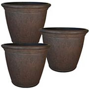 Anjelica Outdoor Flower Pot Planter - 24-Inch - 3-Pack Sunnydaze Decor