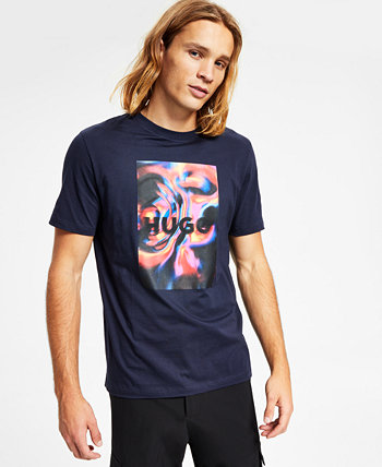 Мужская футболка Hugo Boss Dupoio Classic-Fit с абстрактным рисунком и логотипом, созданная для Macy's HUGO