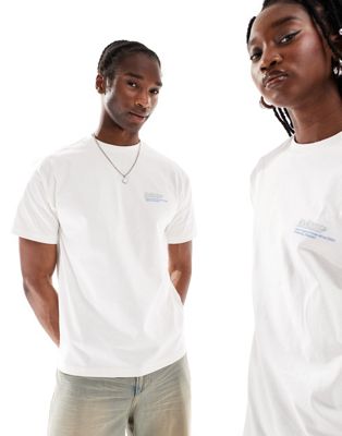 Dr Denim unisex Trooper relaxed fit t-shirt with back graphic print in off white Dr Denim