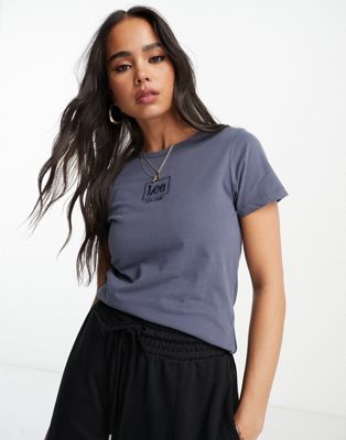 Lee Jeans logo T-shirt in gray Lee Jeans
