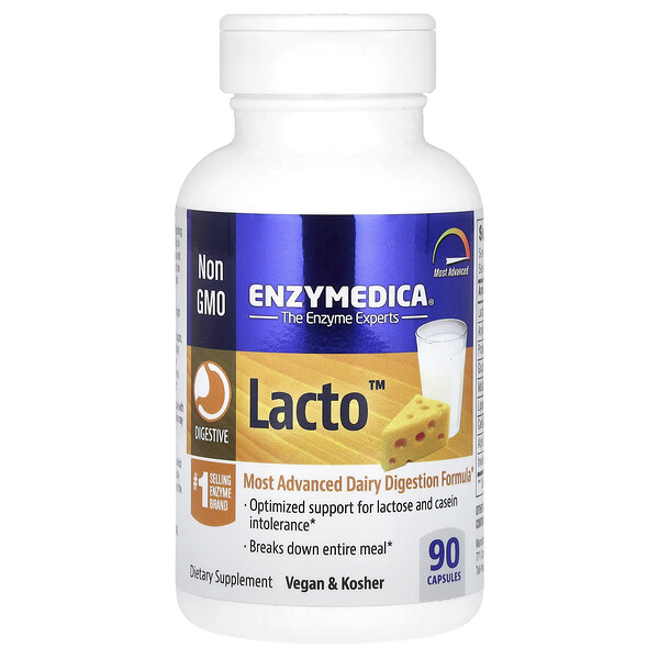 Lacto - 90 капсул - Enzymedica - Ферменты для пищеварения Enzymedica