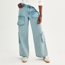 Juniors' Tinseltown Low Rise Cargo Jeans Tinseltown