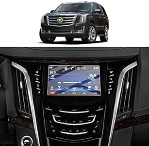 Screen Protector Foils for 2015-2020 Cadillac Escalade CUE infotainment interface 8In Navigation Display Tempered Glass 9H Hardness Anti Glare HD Clear Chevrolet LCD GPS Touch Screen Protective Film Sktu