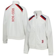 Women's G-III 4Her by Carl Banks White Boston Red Sox Red Flag Full-Zip Track Jacket In The Style