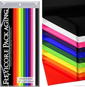 Flexicore Packaging Multicolor Rainbow Mixed Pack Gift Wrap Tissue Paper | Size: 15 Inch X 20 Inch | Count: 100 Sheets | Color: Mulitcolor Rainbow Mix Flexicore Packaging