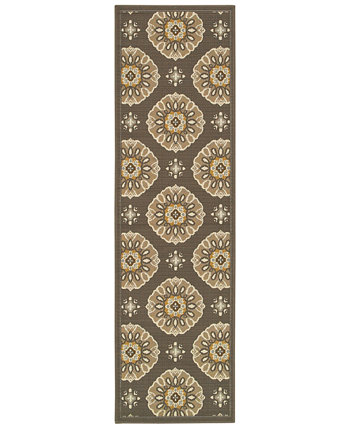 ЗАКРЫТИЕ! Bali 5863N Серый/Золотой коврик размером 7 футов 10 дюймов x 7 футов 10 дюймов для внутреннего и наружного использования. Oriental Weavers
