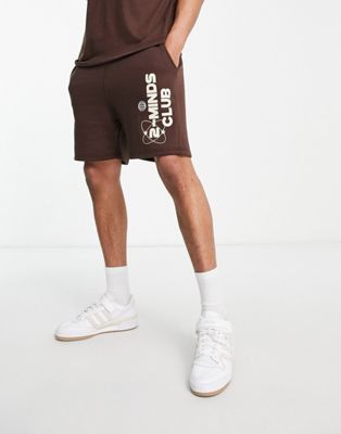 2-Minds jersey shorts in brown 2-Minds