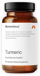 Momentous Turmeric Supplement 1000mg - Natural Antioxidant Turmeric Curcumin for Foundational Health - NSF Certified, Gluten Free, 30 Servings, 60 Capsules Momentous