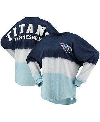 Женская темно-синяя футболка с длинным рукавом и омбре Tennessee Titans Fanatics