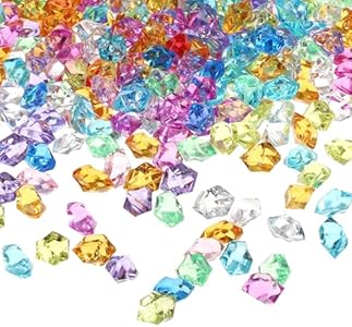 uxcell 1000pcs Fake Ice Rocks, Dazzling Clear Resin Crushed Ice Sparkling Fake Diamonds Gem Stones for Vases Fillers Table Scatter, Theme Party Favors, Multicolor uxcell