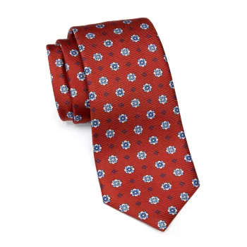Шелковый галстук с цветочным принтом Kiton