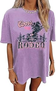 Oversized Wild West Cowboys T-Shirt for Women Western Rodeo Graphic Tee Short Sleeve Loose Vintage Country Music Tee Top Yuaelria