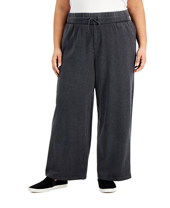 Однотонные широкие спортивные штаны больших размеров, созданные для Macy's Style & Co