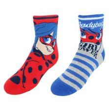 Girl's Disney Miraculous Ladybug Non-slip Terrycloth Socks (2 Pack) Textiel Trade