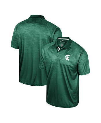 Мужская зеленая рубашка-поло реглан Michigan State Spartans Honeycomb Colosseum