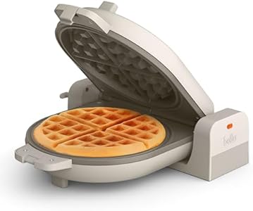 bella Flip-n-Store Waffle Maker with EverGood™ Ceramic Nonstick Coating, Fits-anywhere™ Kitchenware, Power Indicator Light, Cool Touch Handle & Cord Wrap, 7” Wide & 1" Deep Plates, 1000 Watt, Blossom Bella