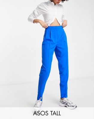 Синие элегантные зауженные брюки ASOS DESIGN Tall ASOS Tall