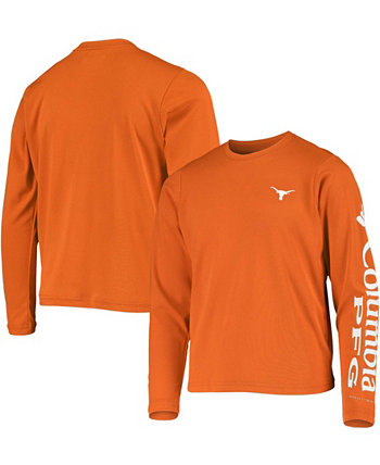 Молодежная футболка Big Boys Texas Orange Texas Longhorns PFG Terminal Tackle с длинным рукавом Omni-Shade Columbia