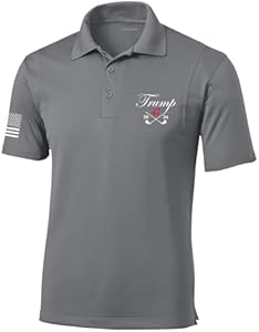 Trenz Shirt Company Mens Trump 2024 Golf Clubs Embroidered Golf Polo Trenz Shirt Company