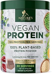 Premium Vegan Protein Powder (Порошок), Creamy Chocolate Fudge - 19g & 100% Plant Based Protein & Fast Absorbing Premier Isolate for Smoothies & Shakes - Non Dairy, Non Whey, Soy & Gluten Free - 30 Servings (Порции) Nature's Nutrition