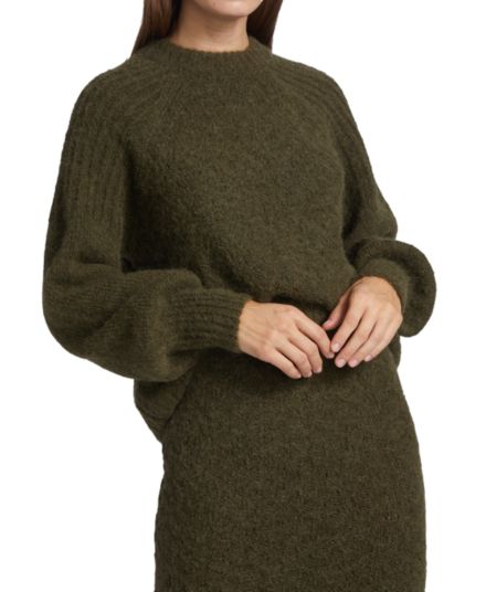 Трикотажный свитер в рубчик из смесовой шерсти BYTIMO