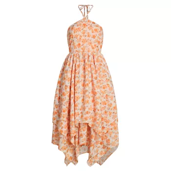 Платье Everly с цветочным принтом и платком из смесового хлопка EN SAISON