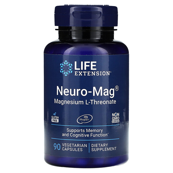 Neuro-Mag, L-треонат магния, 90 вегетарианских капсул Life Extension