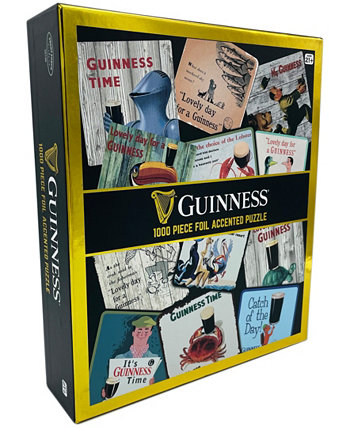 Guinness Foil Accented Coaster Puzzle Set, 1000 Pieces Front Porch Classics