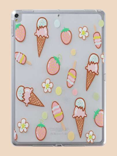 Чехол совместимый с iPad мороженое с рисунком прозрачный SHEIN