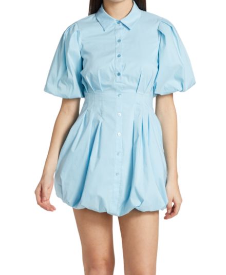 Клео Воздушный шар и усилитель; Платье-рубашка с защипами Jonathan Simkhai