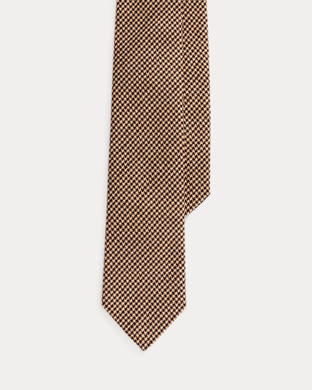 Houndstooth Linen-Cotton Tie Ralph Lauren