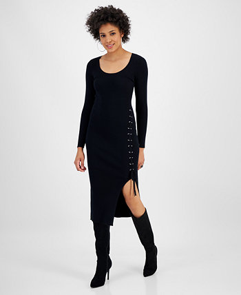Женское платье-свитер миди на шнуровке, созданное для Macy's Bar III