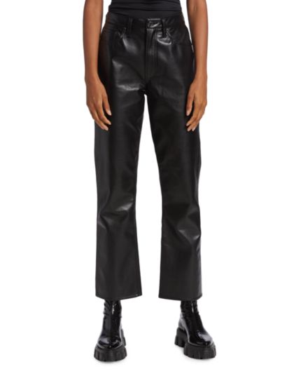 Relaxed Boot-Cut Leather-Blend Pants AGOLDE