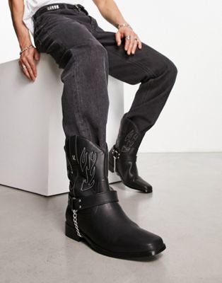 Черные ботинки в стиле вестерн KOI Bronco Grey Flame Koi Footwear
