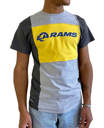 Мужская серая футболка с разрезом Los Angeles Rams с отделкой в мелкую сетку Refried Apparel